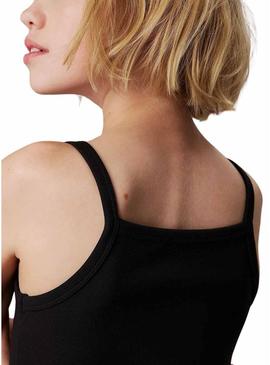 Vestido Calvin Klein Jeans em malha preta para menina.