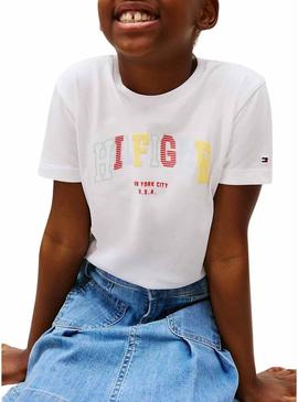 Camiseta Tommy Hilfiger Varstiy branca para mulher.