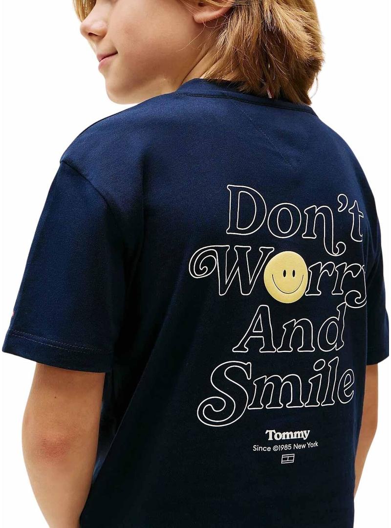 Camiseta Tommy Hilfiger Fun azul marinho para criança.