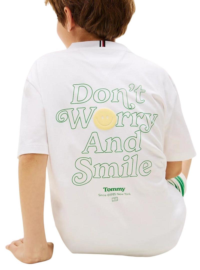 Camiseta Tommy Hilfiger Fun branca para criança.