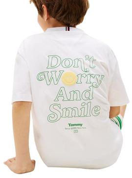 Camiseta Tommy Hilfiger Fun branca para criança.