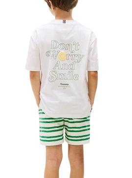 Camiseta Tommy Hilfiger Fun branca para criança.