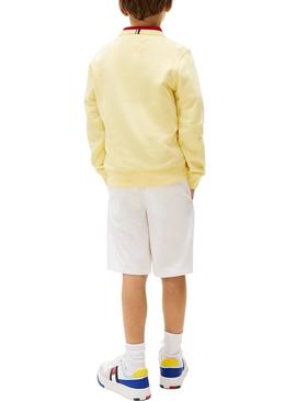 Moletom Tommy Hilfiger Flag amarelo para crianças.