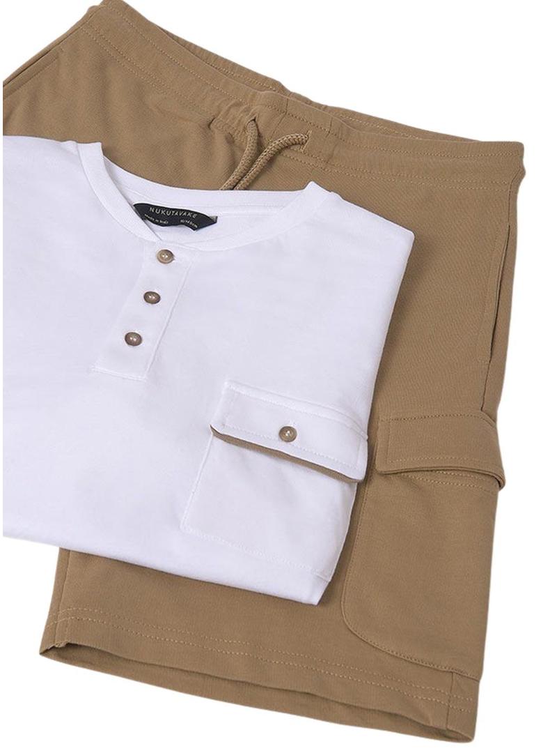  Set Mayoral bermuda e camiseta tostado para criança.