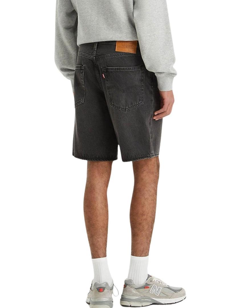 Bermuda jeans Levi's 468 solta preta para homem