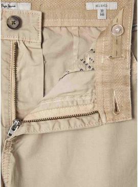 Calça Pepe Jeans Junior bege para menino.