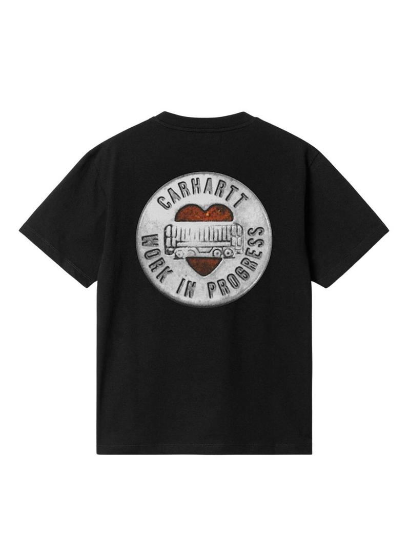 Camiseta Carhartt Button preta para mulher.