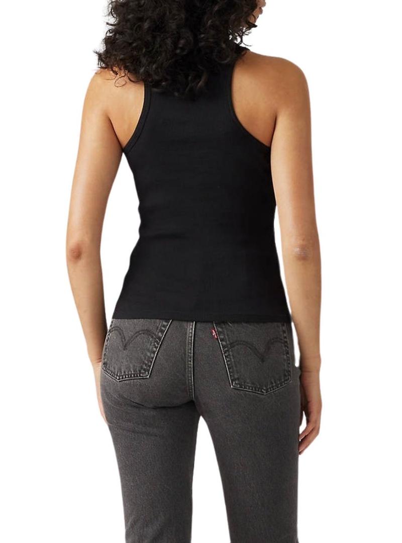Camiseta Levis Gemini sem mangas preta para mulher.
