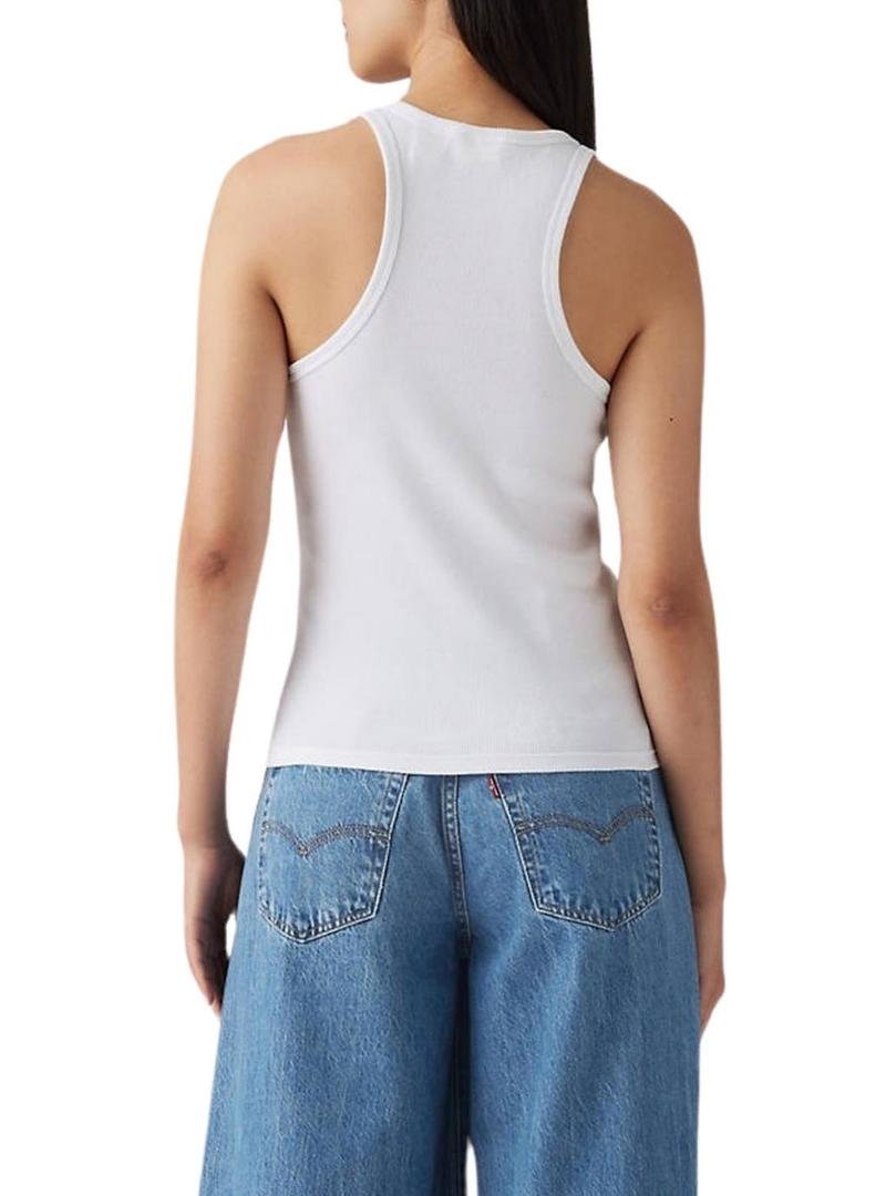 Camisa Levi's Gemini sem mangas branca para mulher.