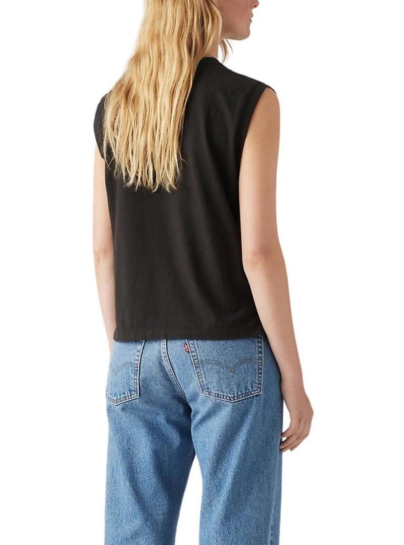 Camiseta Levis Boxy preta para mulher.