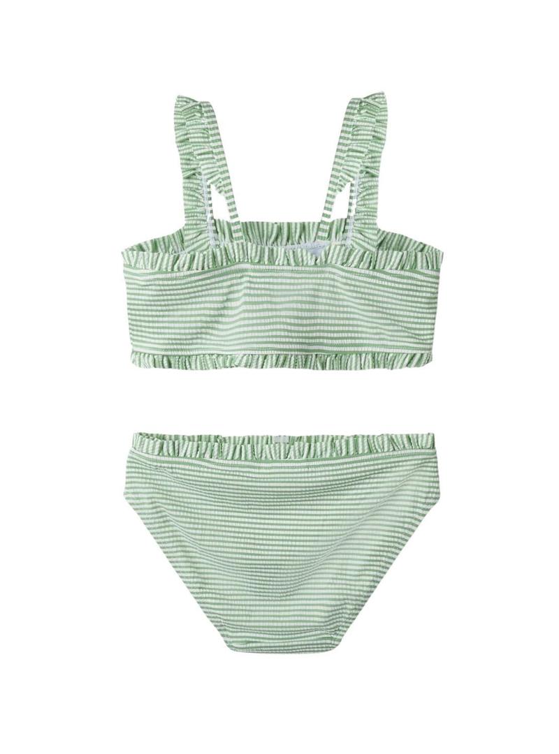 Biquíni Name It Zaid listrado verde para menina.