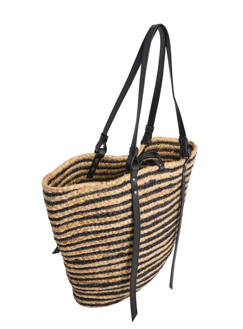 Bolsa Pepe Jeans Pamela natural e preta para mulher