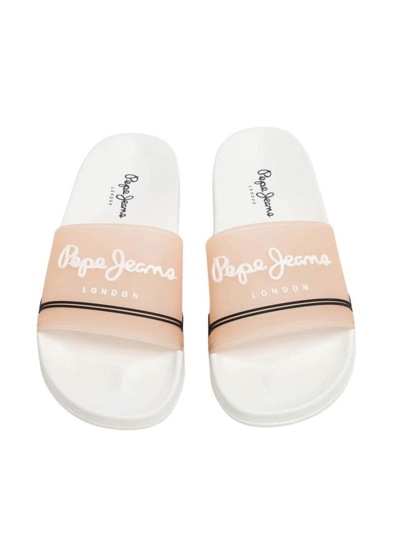 Sandálias Pepe Jeans Slider laranja para mulher.