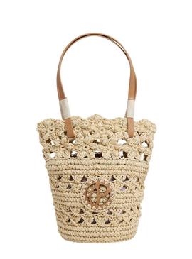 Bolsa Pepe Jeans Enid rafia para mulher.