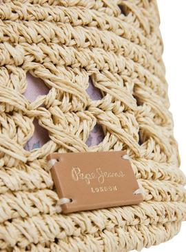 Bolsa Pepe Jeans Enid rafia para mulher.