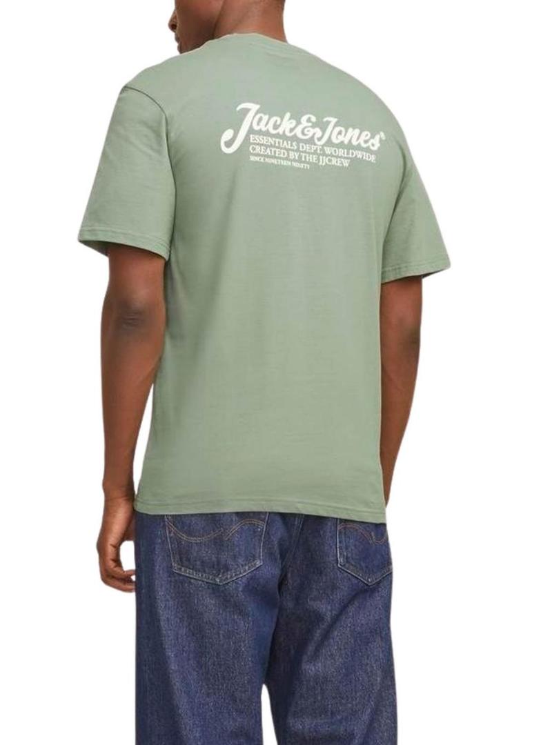 Camiseta Jack and Jones Beau verde para homem.