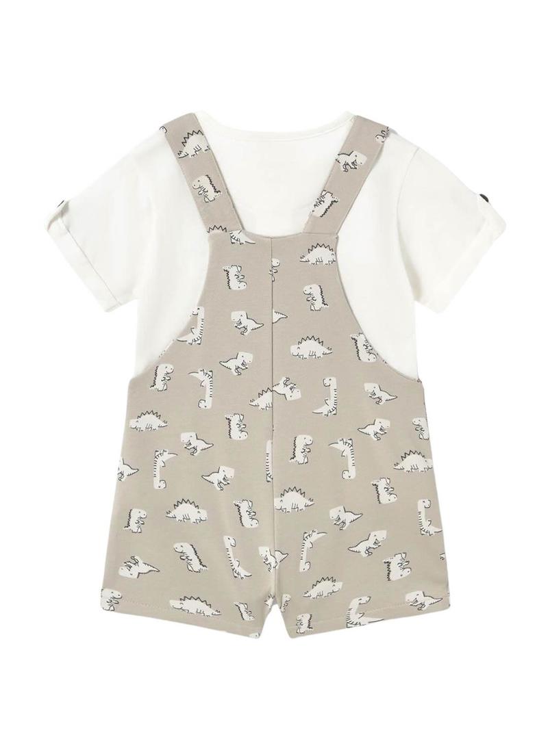 Conjunto Mayoral Macacão Ponto Osso para bebê.