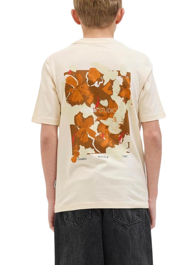 Camiseta Jack And Jones Varenna Pintada bege Criança