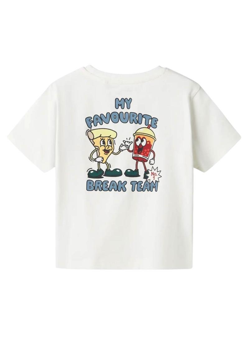 Camisa Name It David Regular branca para criança.