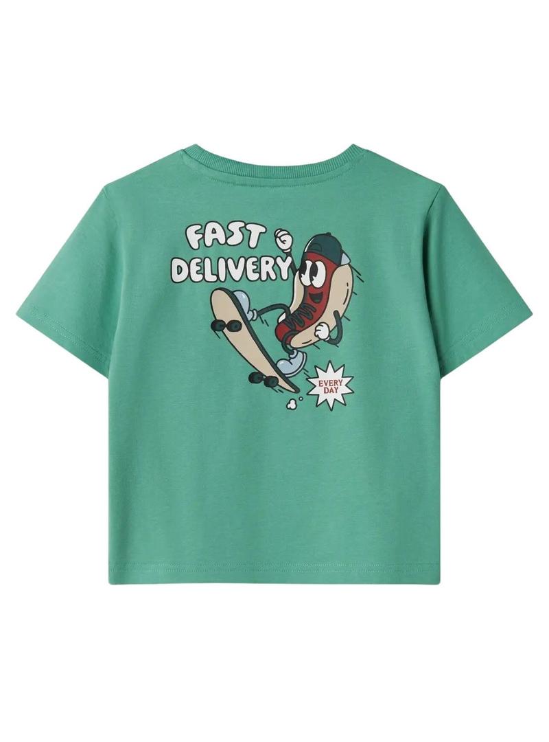 Camisa Name It David Regular verde para menino.