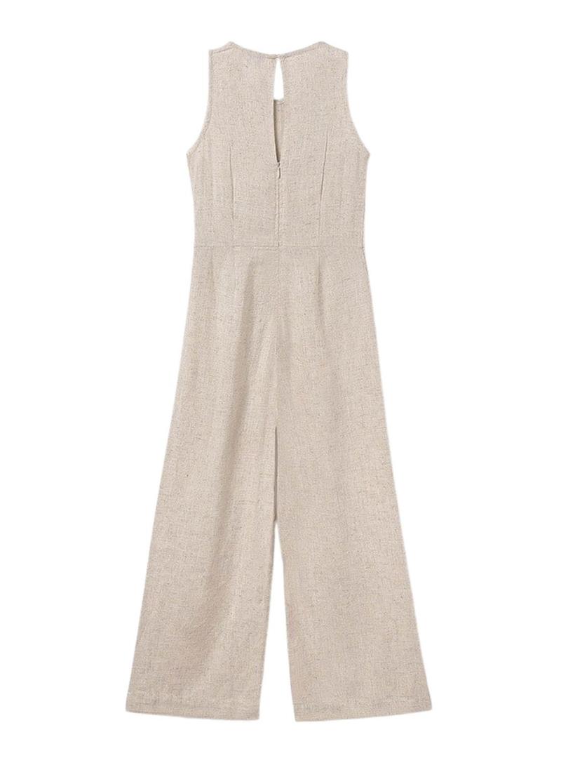  Jumpsuit Mayoral lavanda de linho bege para menina