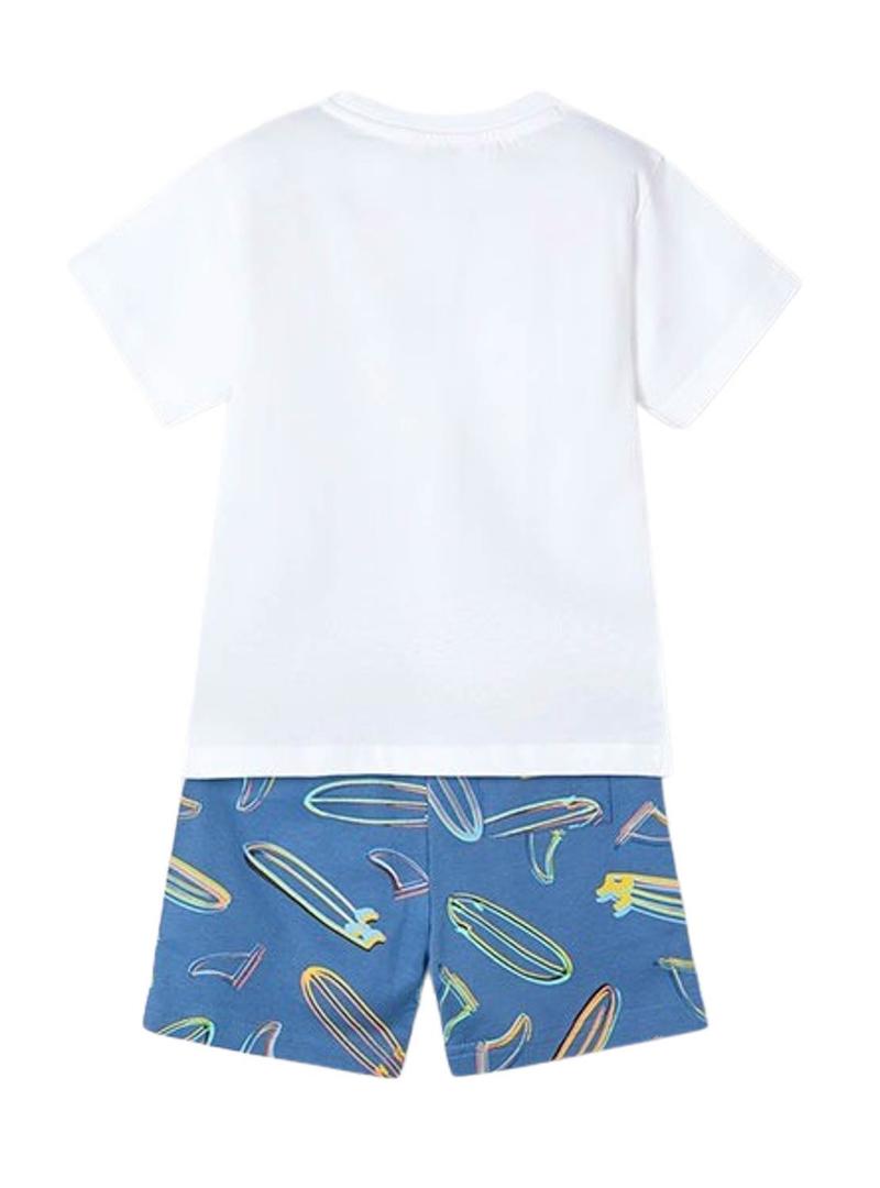 Conjunto Mayoral ponto bermuda azul para menino