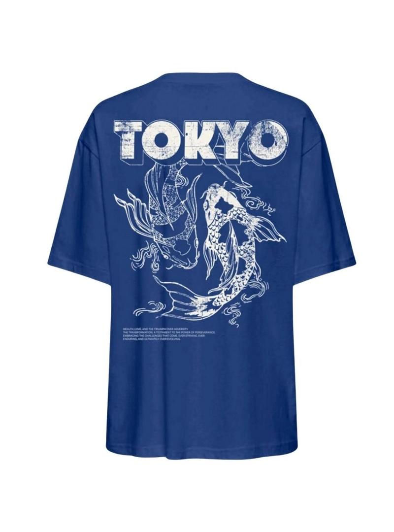 Camisa Only Vivvi Tóquio azul para mulher