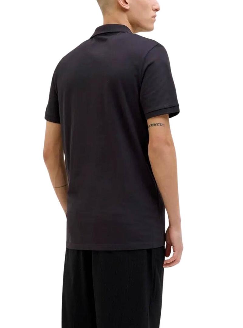 Polo Jack and Jones preto em jersey para homem