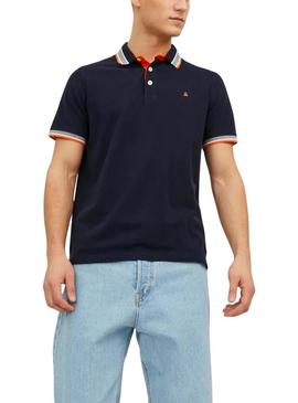 Camisa Polo Jack and Jones azul marinho para homem