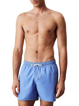 Calção Calvin Klein Monograma azul para homem
