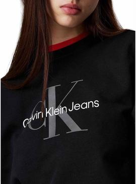 Camisola Calvin Klein monólogo relaxado preto para mulher