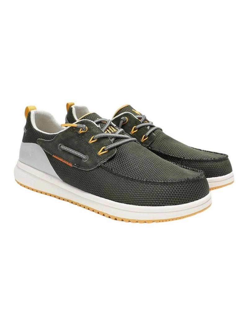 Sapatos náuticos Walkin Pitas Bay verde para homem.