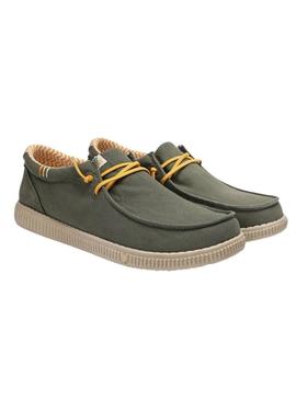 Sapatos Wallabi Walkin Pitas verde para homens.