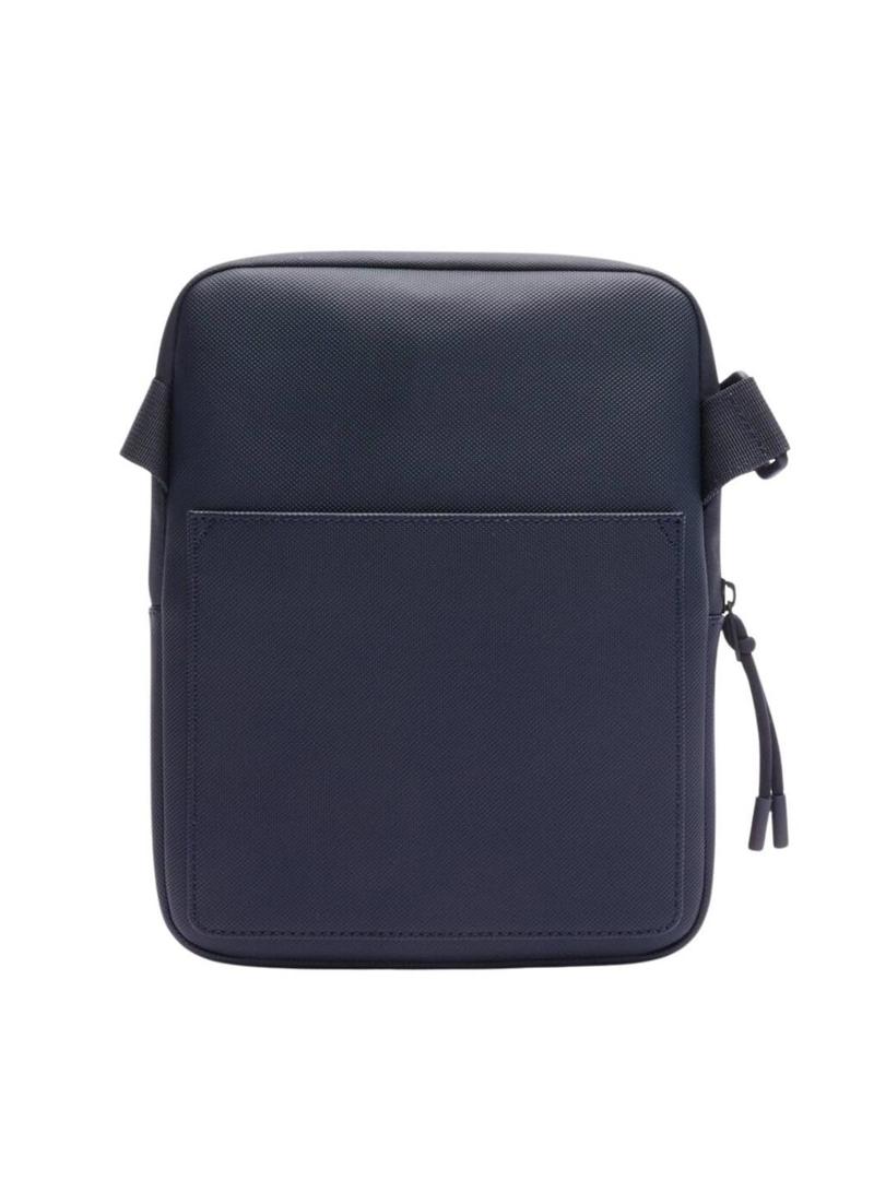 Bolsa Lacoste Flat bandoleira azul marinho para homem.
