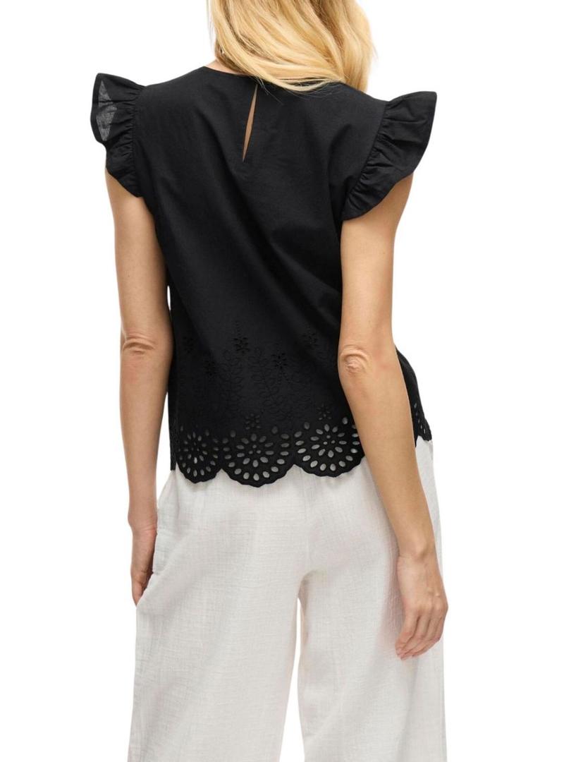 Blusa Vila Vihortensa preta para mulher.