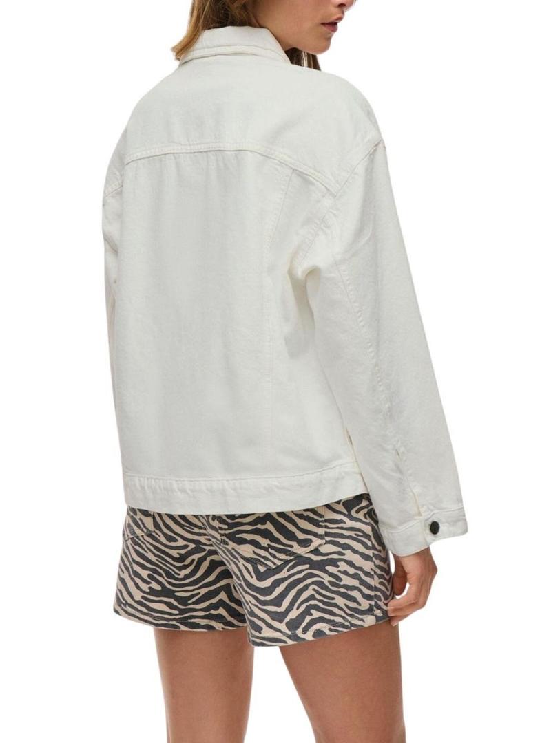Jaqueta jeans Vila Vipal branca para mulher