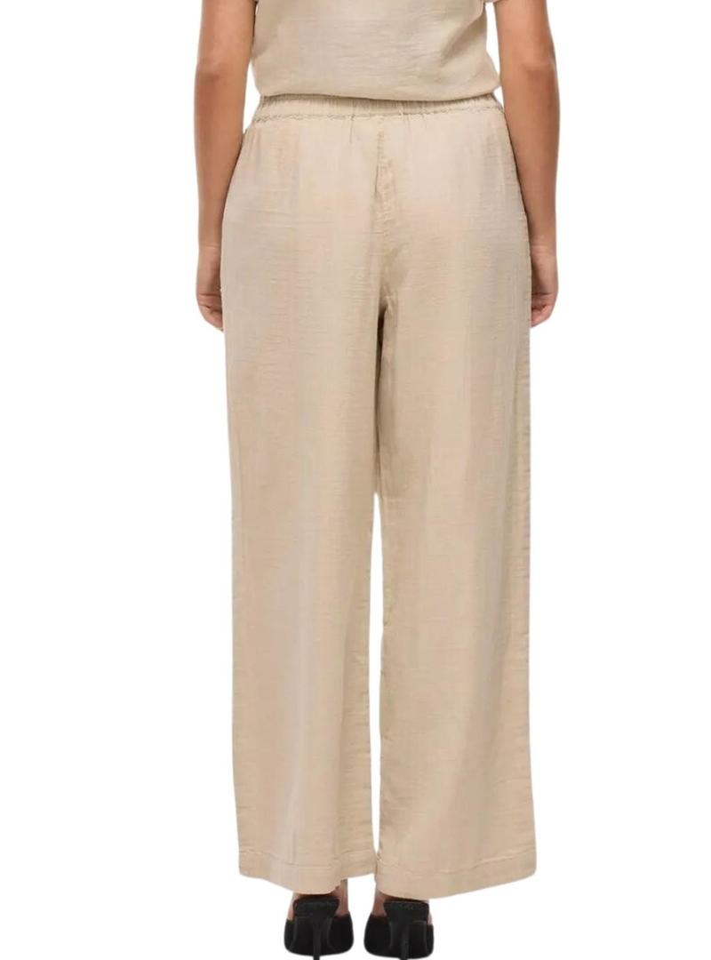 Calças  Vila largas tostadas da marca Vila Vilania para mulher.