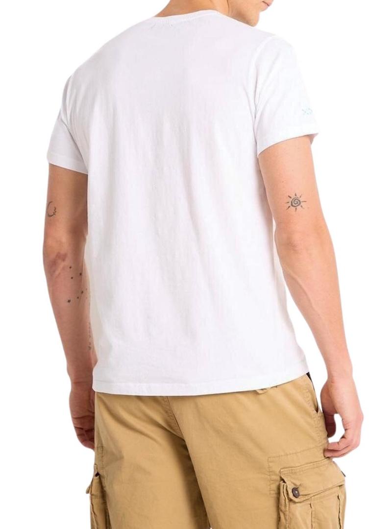 Camisa O Polvo Snorkel branca para homem.