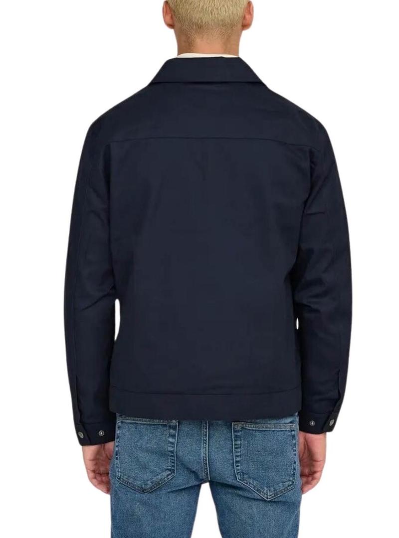 Jaqueta Only and Sons Ralph azul marinho para homem.