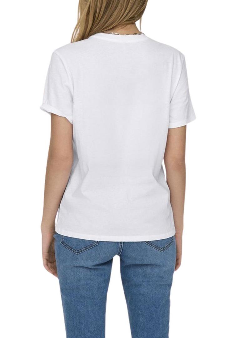 Camiseta Only Lucia tigre branco para mulher