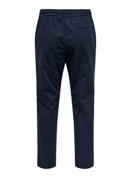 Calça Only and Sons Linus azul marinho para homem