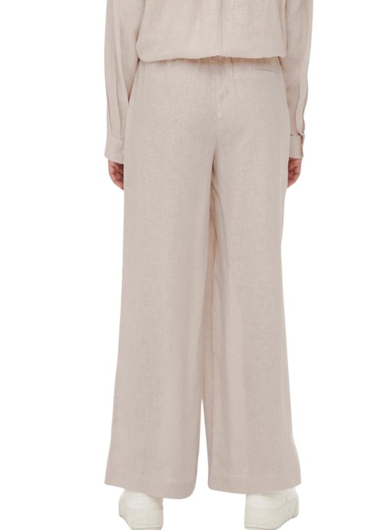 Calças de linho bege Only Tokyo para mulher