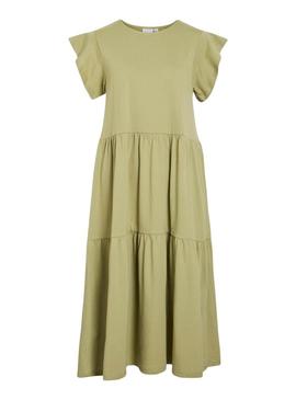 Vestido Vila Visummer midi verde para mulher
