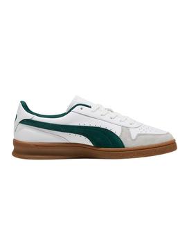 Tênis Puma Indoor branco e verde para homem.