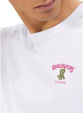 Camiseta El Pulpo Travel Family branca para homem