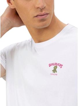 Camiseta El Pulpo Travel Family branca para homem