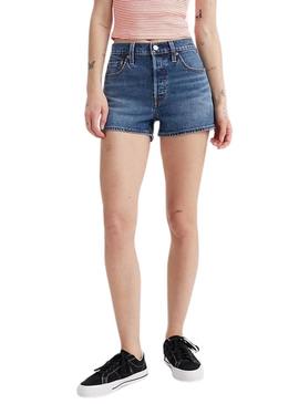 Shorts Levis 501 Original azul para mulher