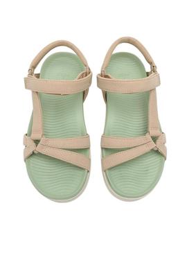 Sandálias Walkin Pitas Claire bege para mulheres.