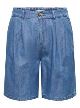 Bermuda Only Bea em denim azul para mulher