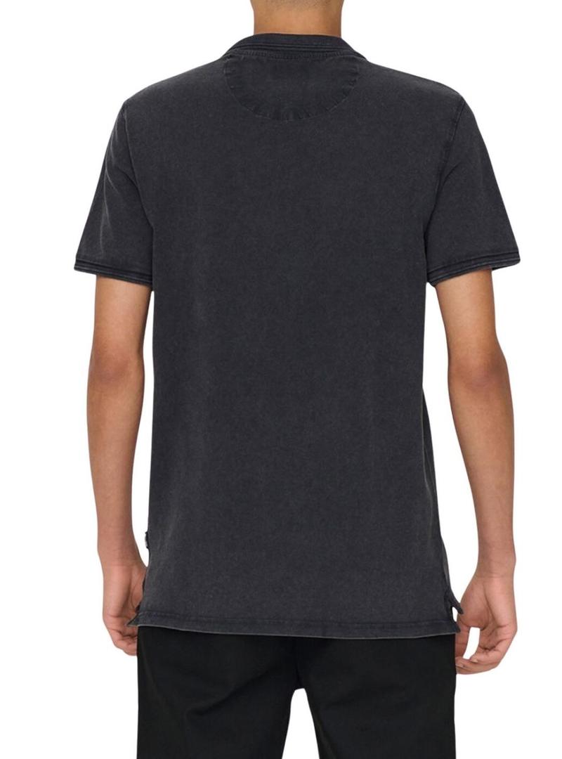 Camisa Polo Only and Sons Travis azul marinho para homem.